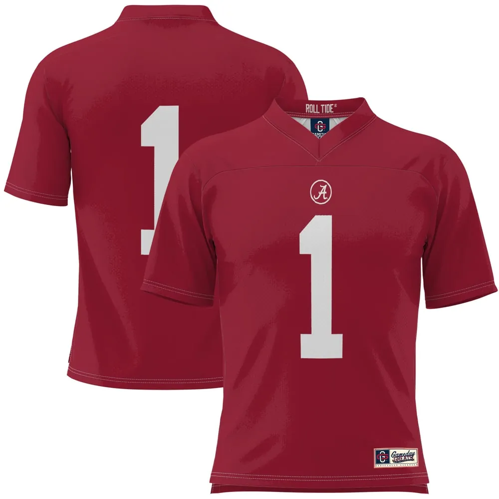 #1 Alabama Crimson Tide GameDay Greats Youth Football Jersey - Crimson