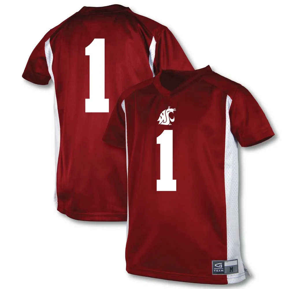 #1 Washington State Cougars Garb Youth Football Jersey - Crimson