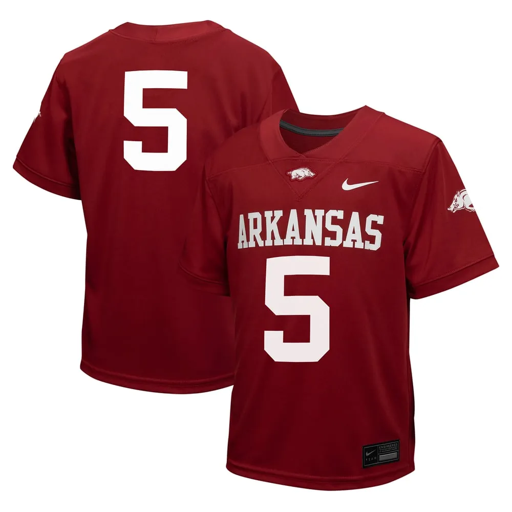 #5 Arkansas Razorbacks Nike Youth Untouchable Football Jersey - Cardinal