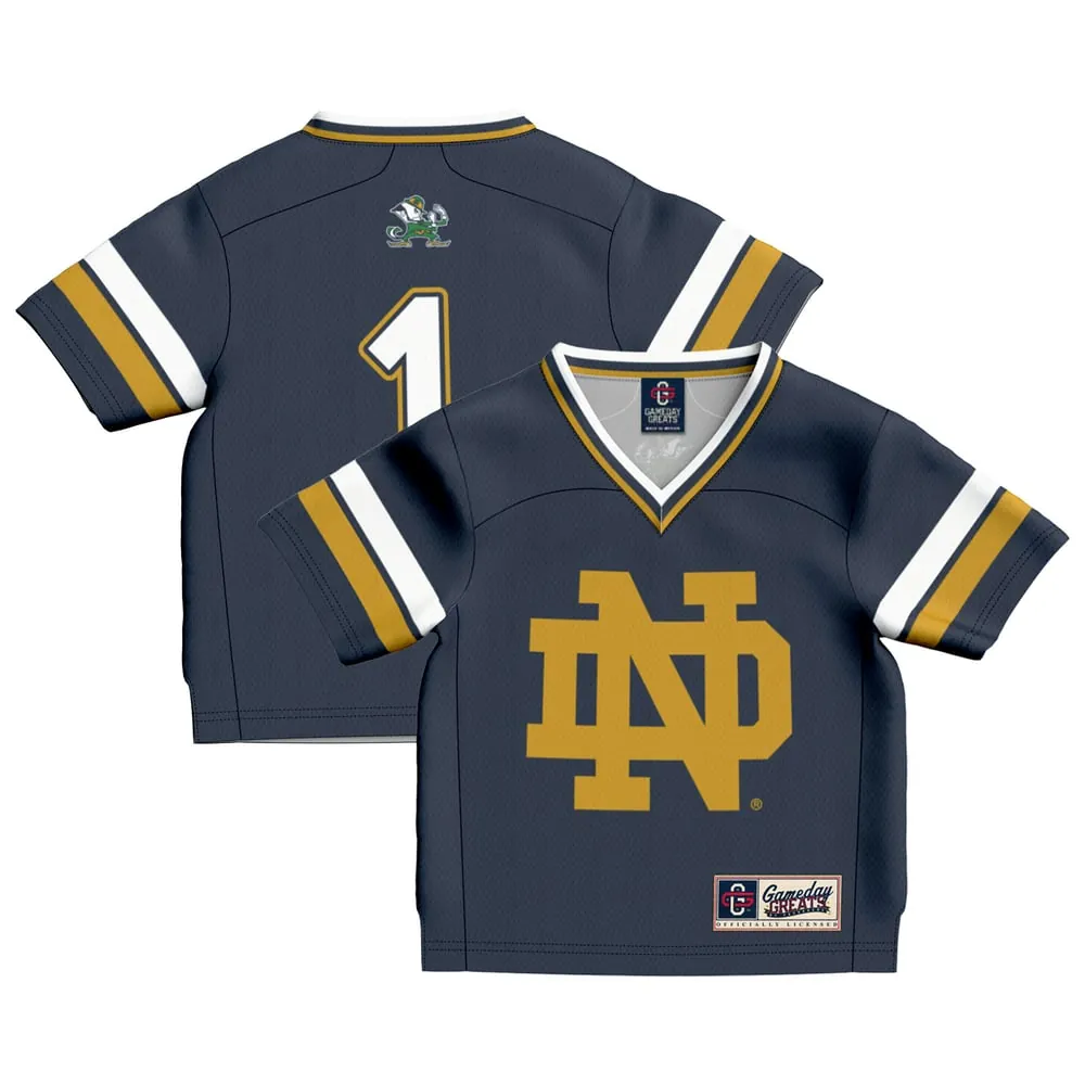 #1 Notre Dame Fighting Irish GameDay Greats Toddler Collegiate Football Fashion Jersey - Navy