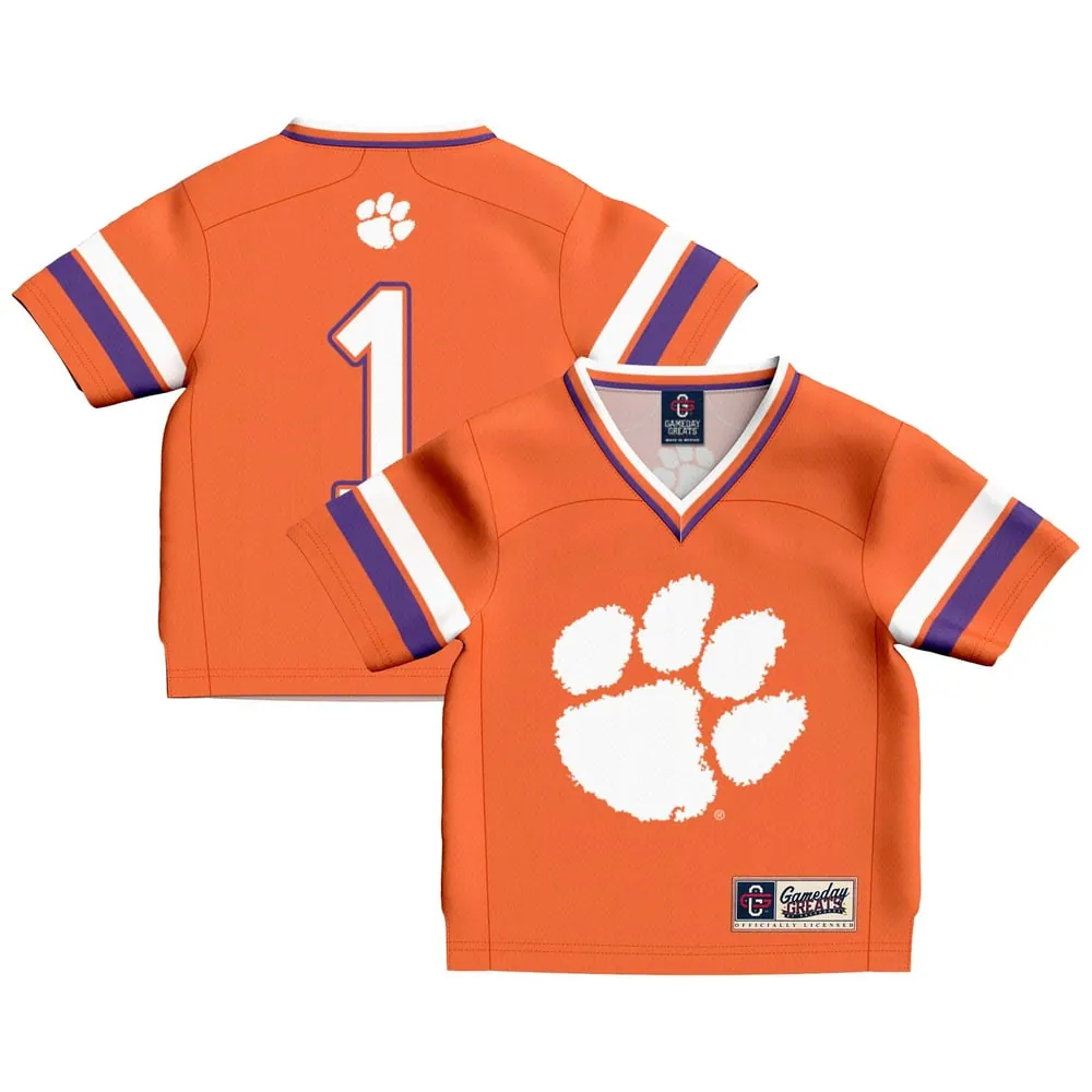 #1 Clemson Tigers GameDay Greats Toddler Lightweight Collegiate Football Fashion Jersey - Orange