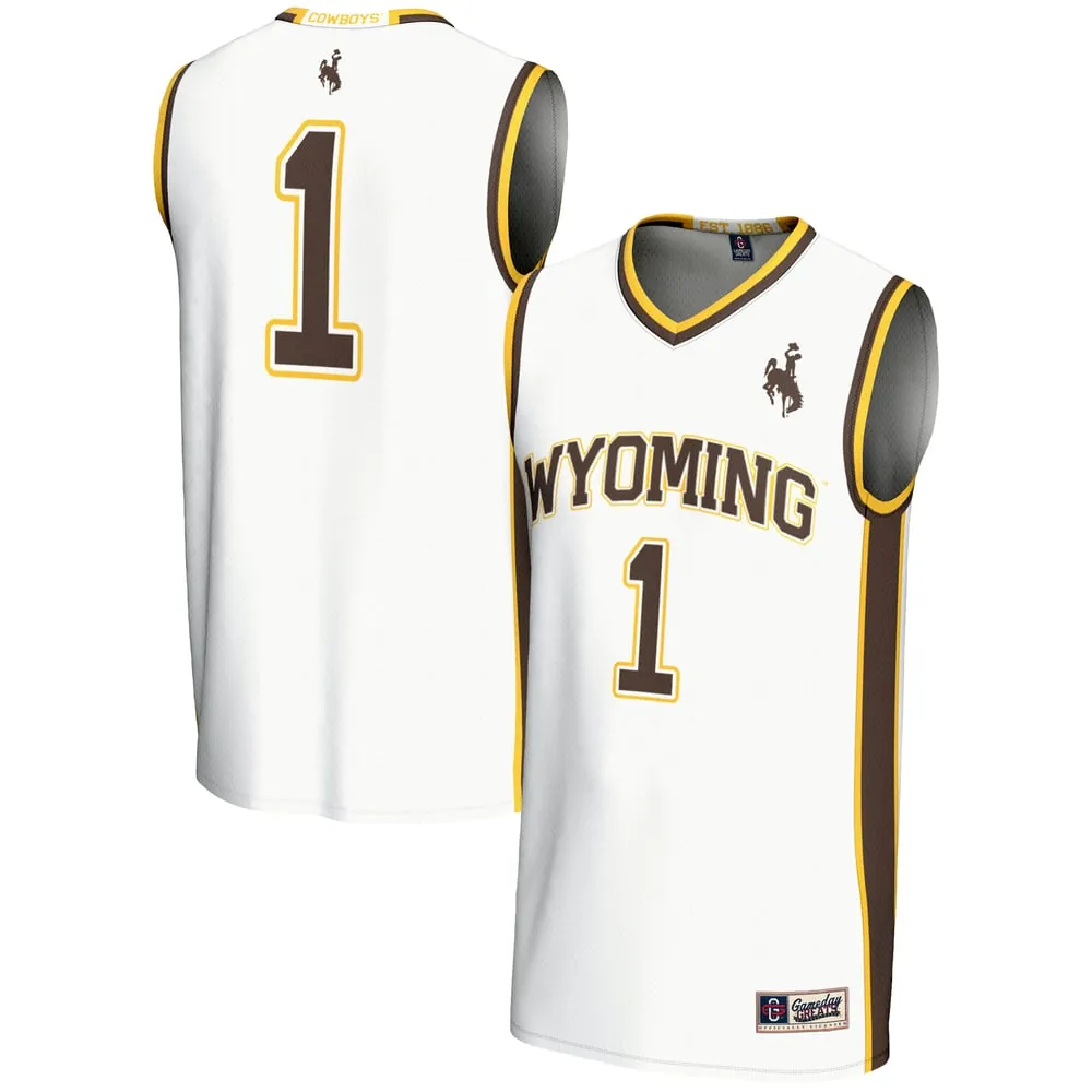 #1  Wyoming Cowboys GameDay Greats  Lightweight Basketball Jersey - White