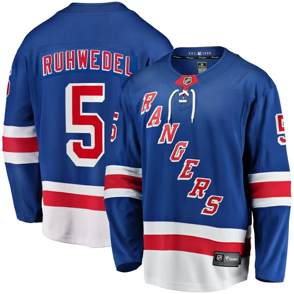 Chad Ruhwedel New York Rangers Fanatics Home Premier Breakaway Player Jersey - Blue