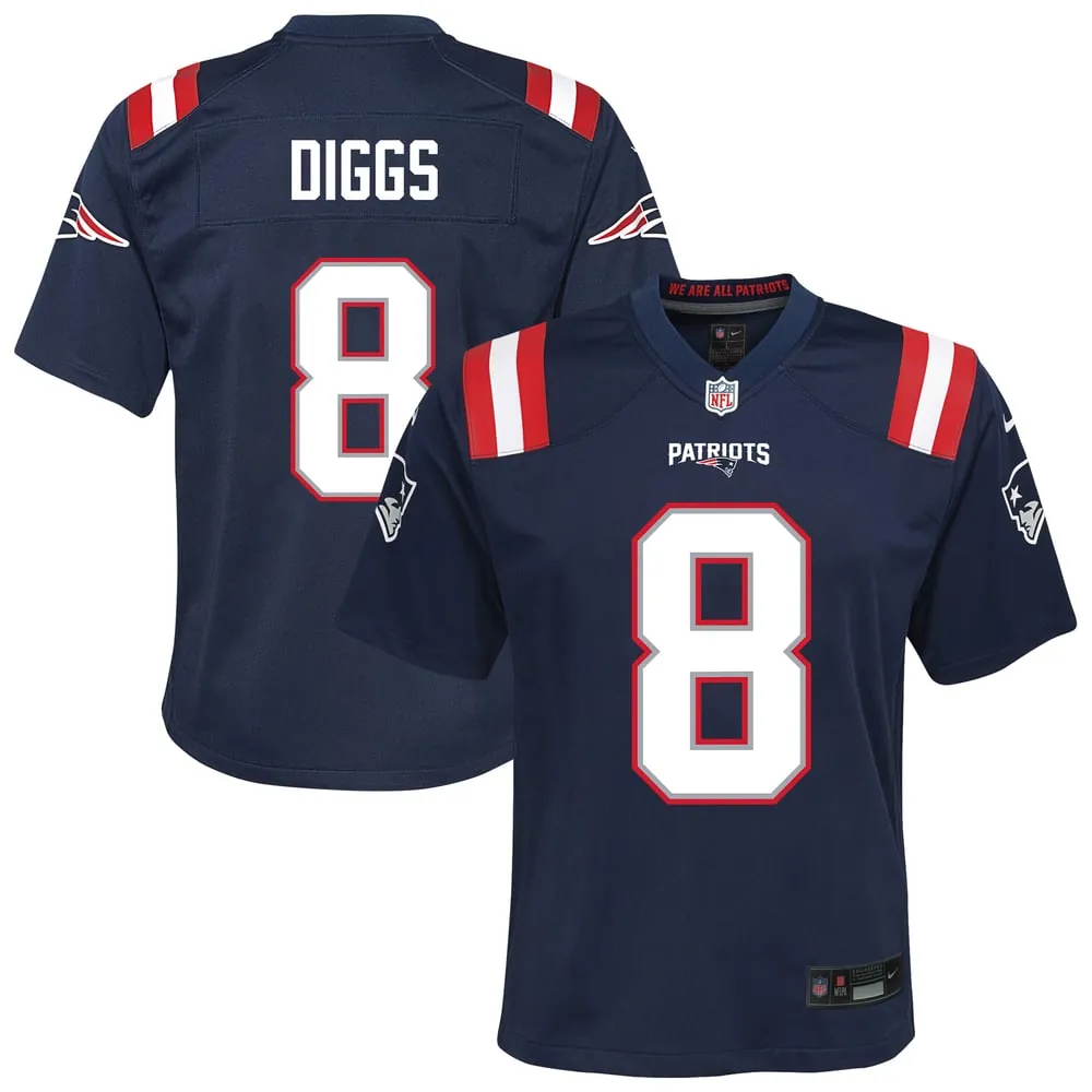 Stefon Diggs New England Patriots Nike Youth Team Game Jersey - Navy