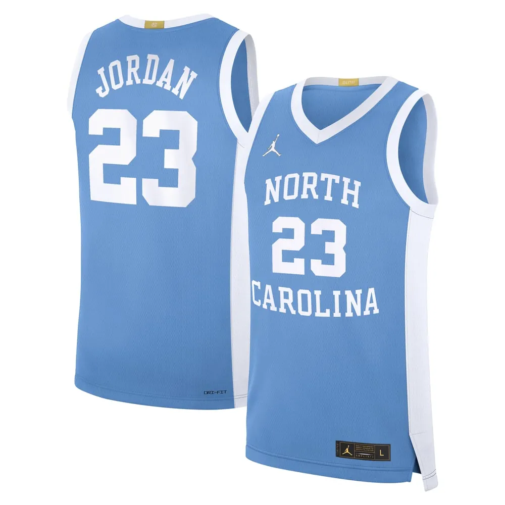 Michael Jordan North Carolina Tar Heels Jordan Brand Road Replica Basketball Jersey - Carolina Blue