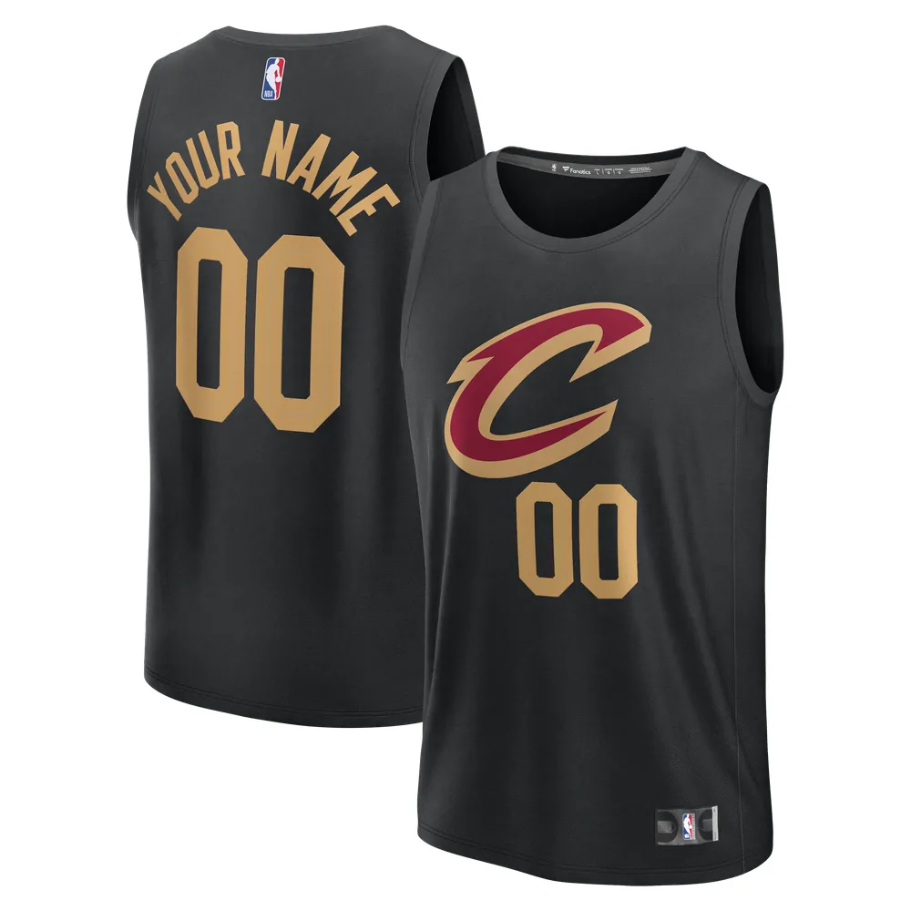 Cleveland Cavaliers Fanatics Youth Fast Break Custom Jersey - Statement Edition - Black