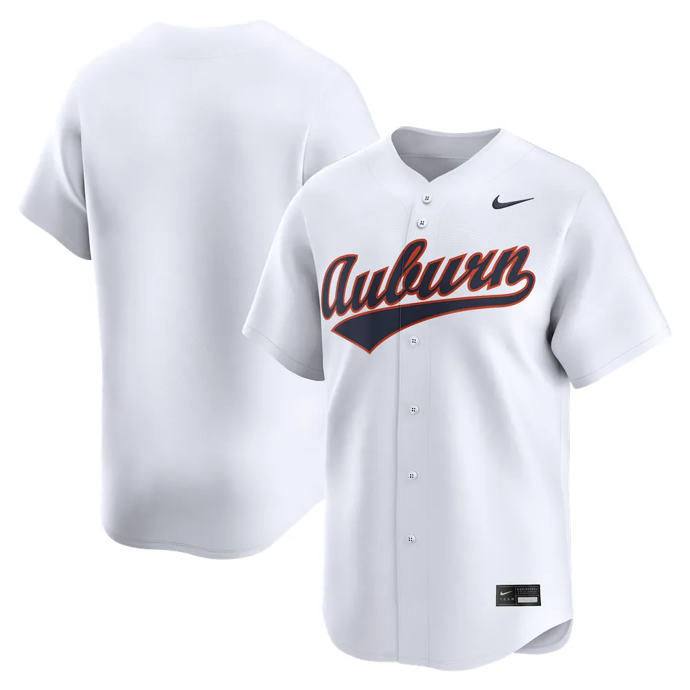 Auburn Tigers Nike Home Limited Baseball Jersey - White