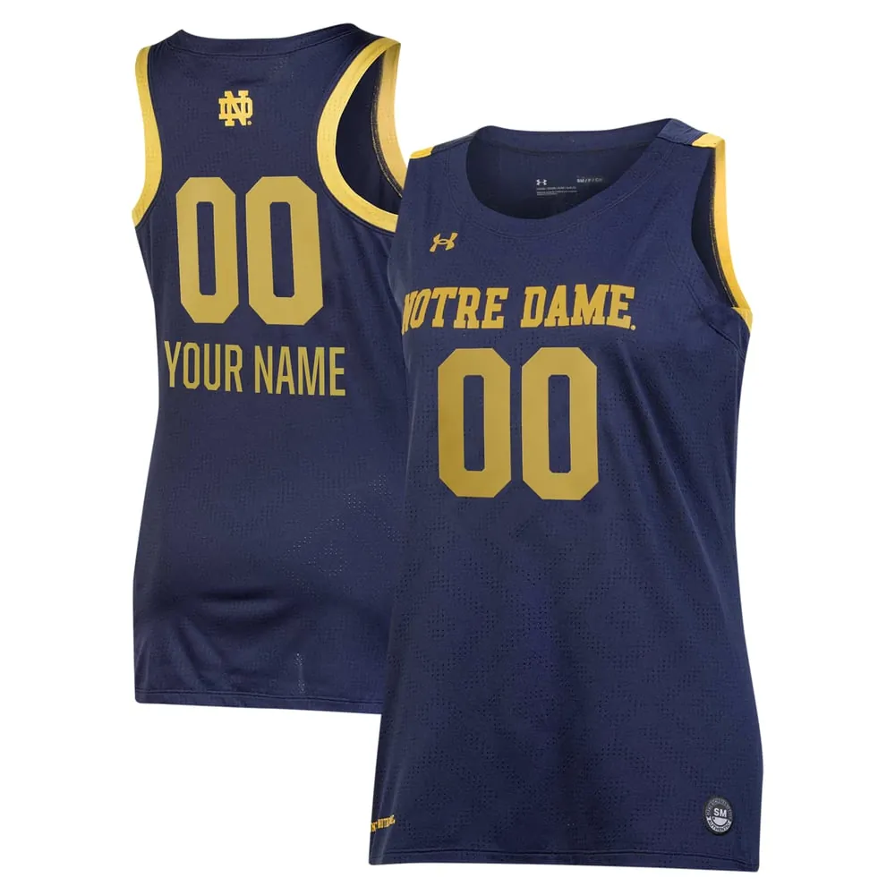 Notre Dame Fighting Irish Under Armour Women's Custom Alternate Basketball Jersey - Navy