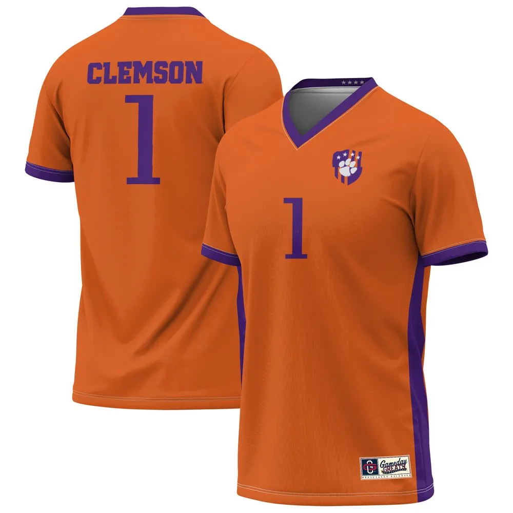 #1 Clemson Tigers GameDay Greats Unisex Lightweight Collegiate Soccer Fashion Jersey - Orange
