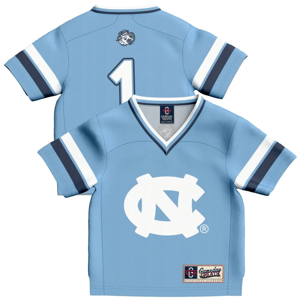 #1 North Carolina Tar Heels GameDay Greats Toddler Lightweight Collegiate Football Fashion Jersey - Carolina Blue
