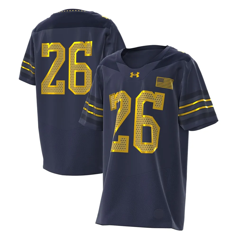 #26 Notre Dame Fighting Irish Under Armour Youth 2026 Shamrock Series Replica Football Jersey - Navy