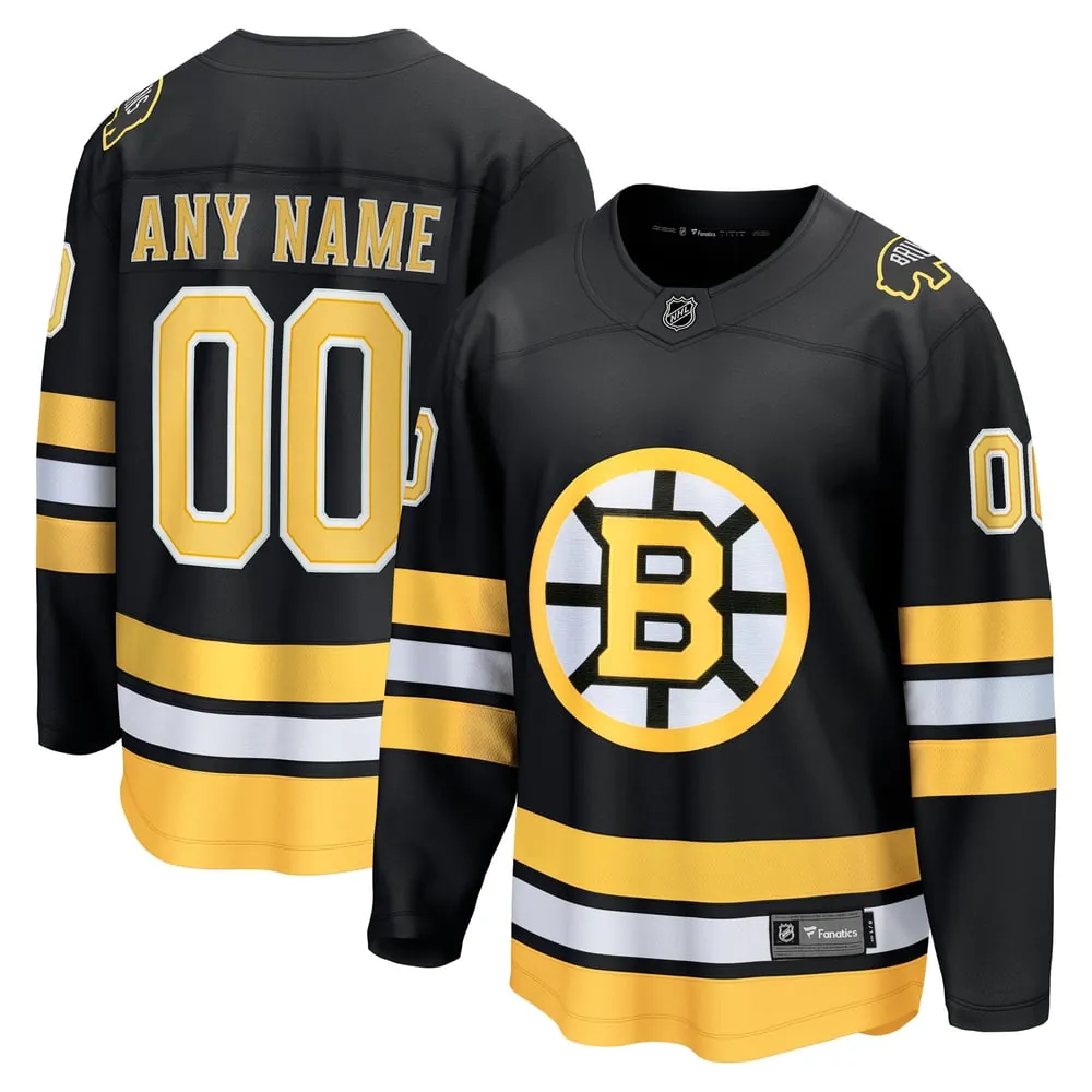 Boston Bruins Fanatics Home Breakaway Custom Jersey - Black