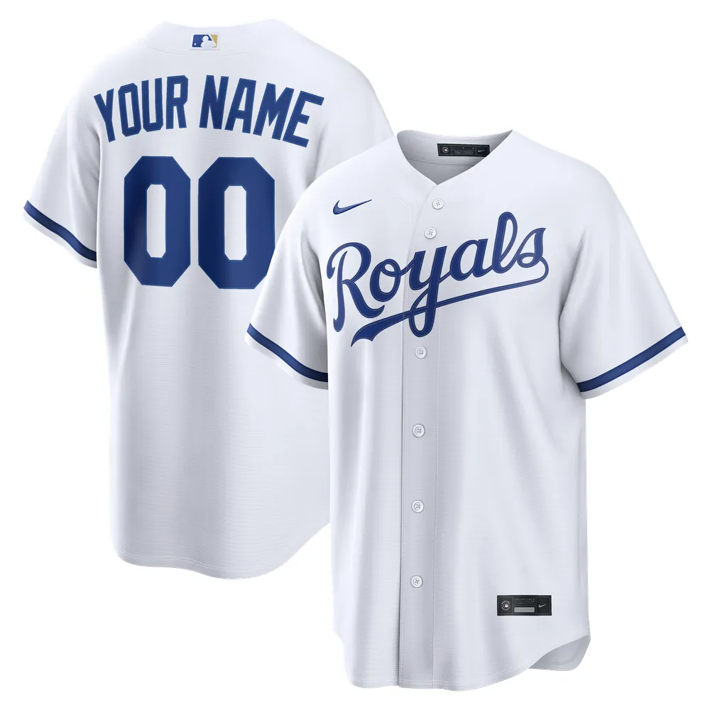 Kansas City Royals Nike Home Replica Custom Jersey - White