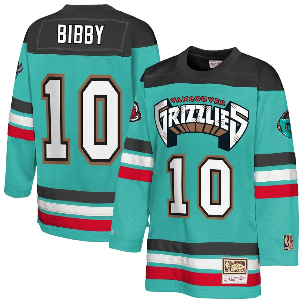 Mike Bibby Memphis Grizzlies Mitchell & Ness Youth Maxxed Out 2.0 Fashion Hockey Jersey - Turquoise