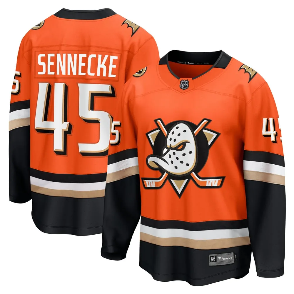 Beckett Sennecke Anaheim Ducks Fanatics Home Breakaway Jersey - Orange