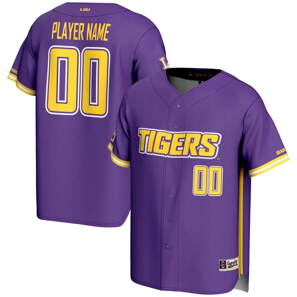 LSU Tigers GameDay Greats NIL Pick-A-Player Lightweight Baseball Jersey - Purple
