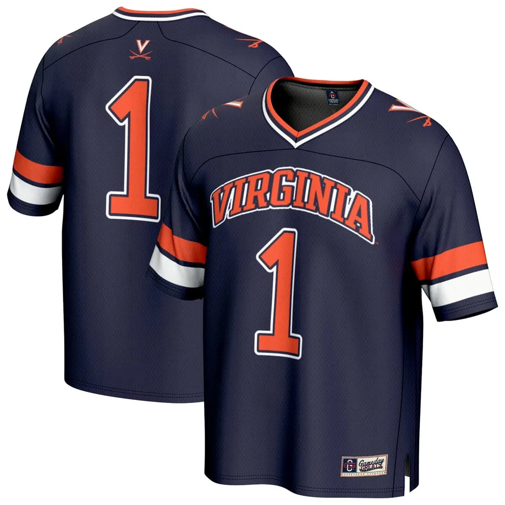 #1 Virginia Cavaliers GameDay Greats Unisex Lightweight Collegiate Football Fashion Jersey - Navy