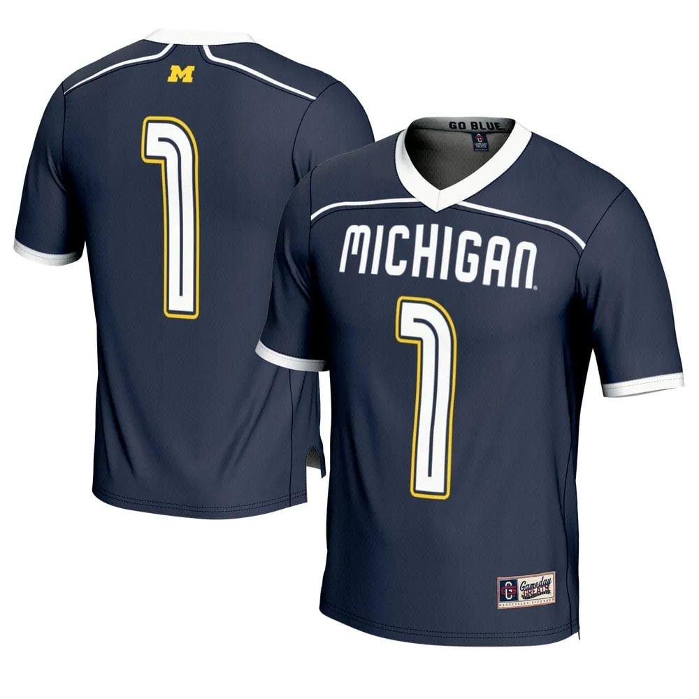 #1 Michigan Wolverines GameDay Greats Lightweight Lacrosse Fashion Jersey - Navy