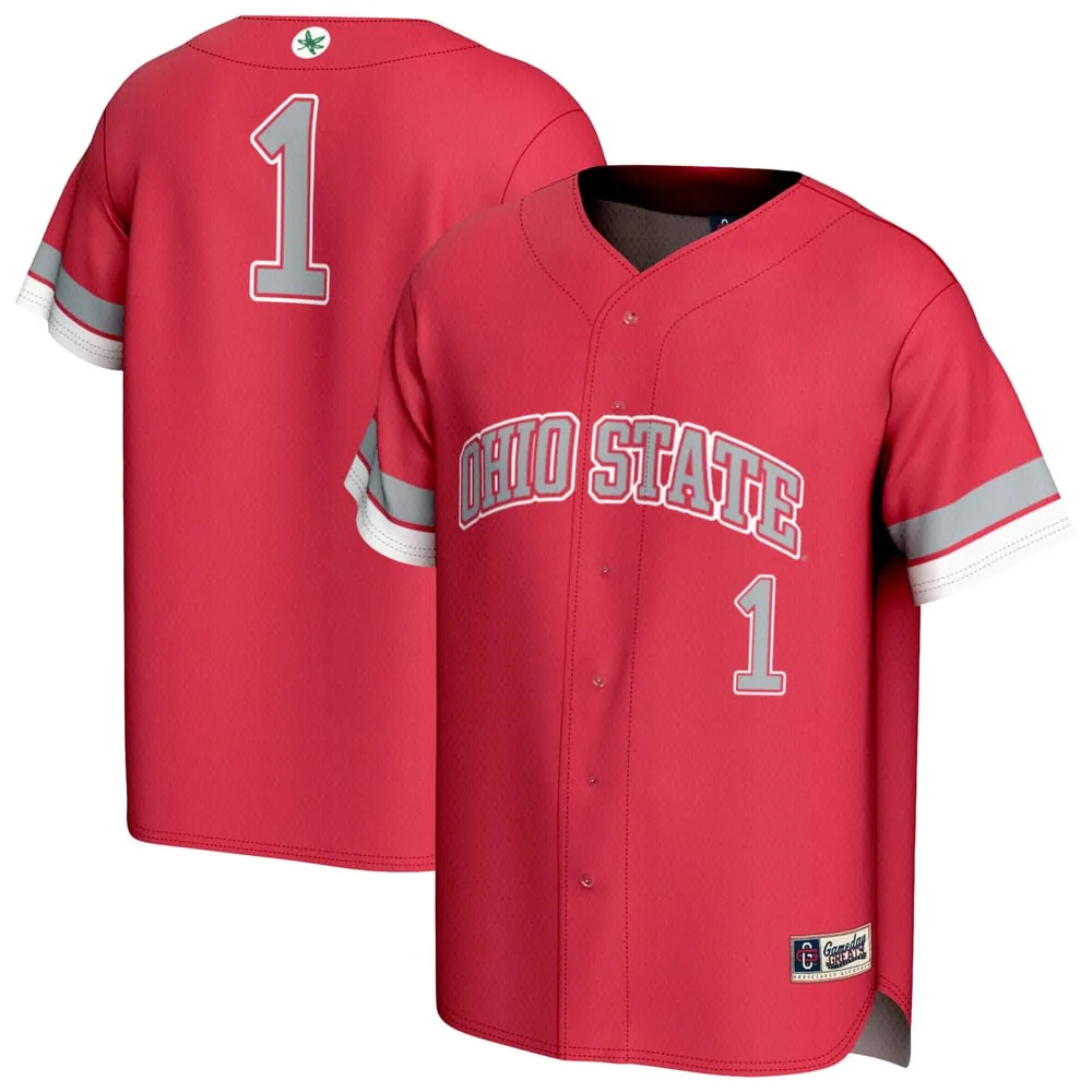 #1 Ohio State Buckeyes GameDay Greats Unisex Lightweight Collegiate Baseball Fashion Jersey - Scarlet