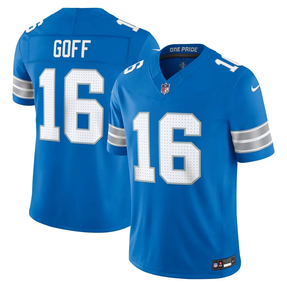 Jared Goff Detroit Lions Nike Team Vapor F.U.S.E. Stitched Limited Jersey - Blue