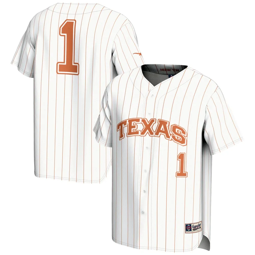 #1 Texas Longhorns GameDay Greats Lightweight Baseball Jersey - White