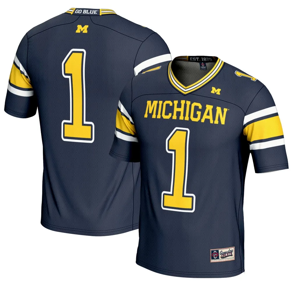 #1 Michigan Wolverines GameDay Greats Youth Football Jersey - Navy