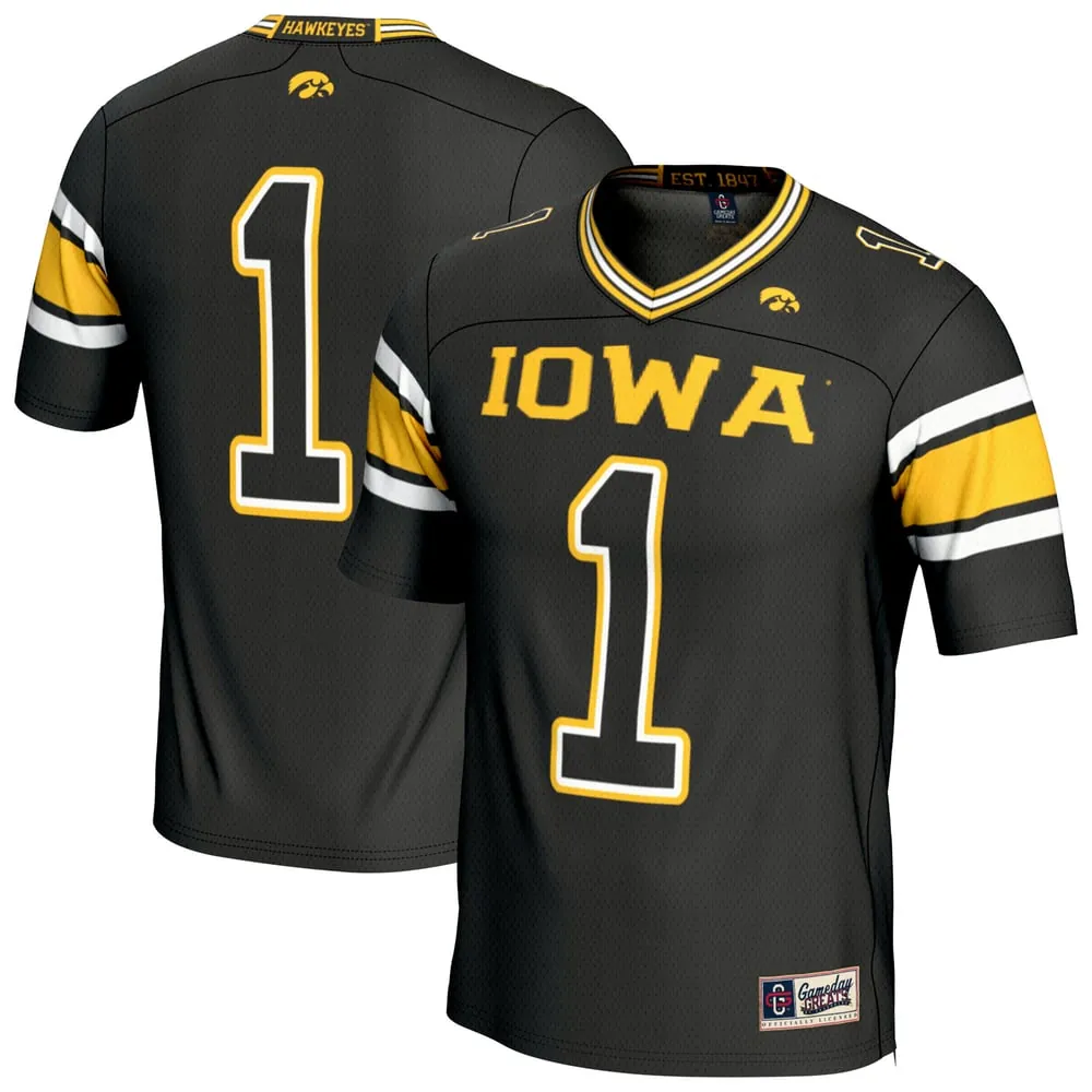 Iowa Hawkeyes GameDay Greats Unisex Lightweight Collegiate Football Fashion Jersey - Black