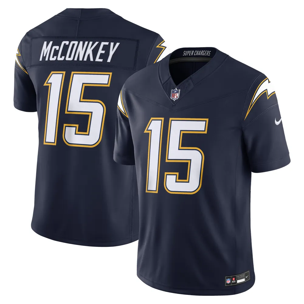 Ladd McConkey Los Angeles Chargers Nike Alternate Super Chargers Vapor F.U.S.E. Stitched Limited Jersey - Navy