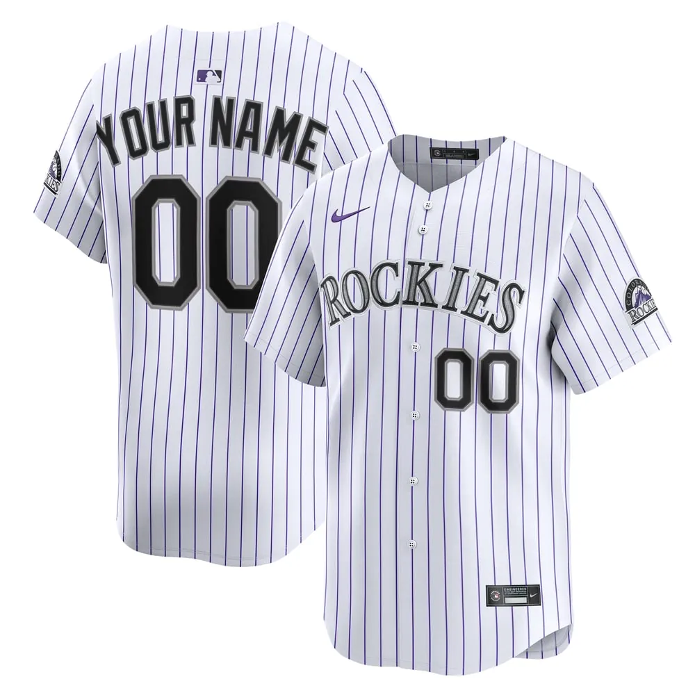 Colorado Rockies Nike Home Limited Custom Jersey - White