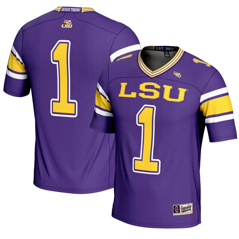 #1 LSU Tigers GameDay Greats Youth Endzone Football Jersey - Purple