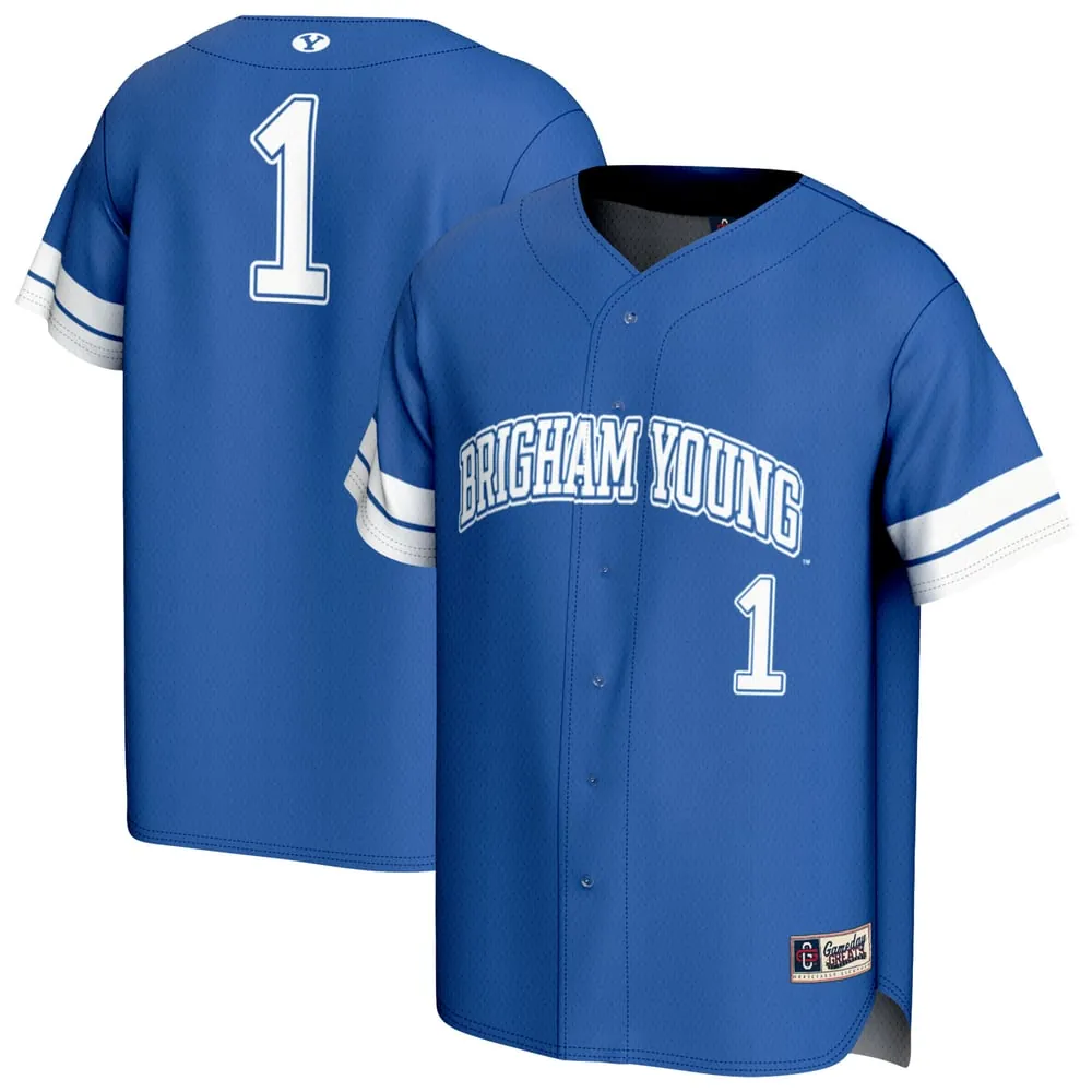 #1 BYU Cougars GameDay Greats Unisex Lightweight Collegiate Baseball Fashion Jersey - Royal