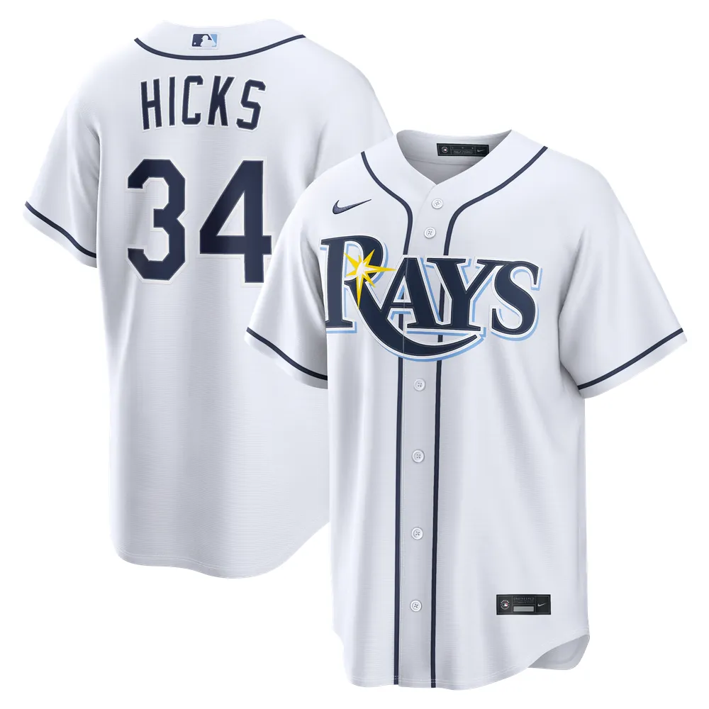 Liam Hicks Tampa Bay Rays Nike Home Replica Jersey - White