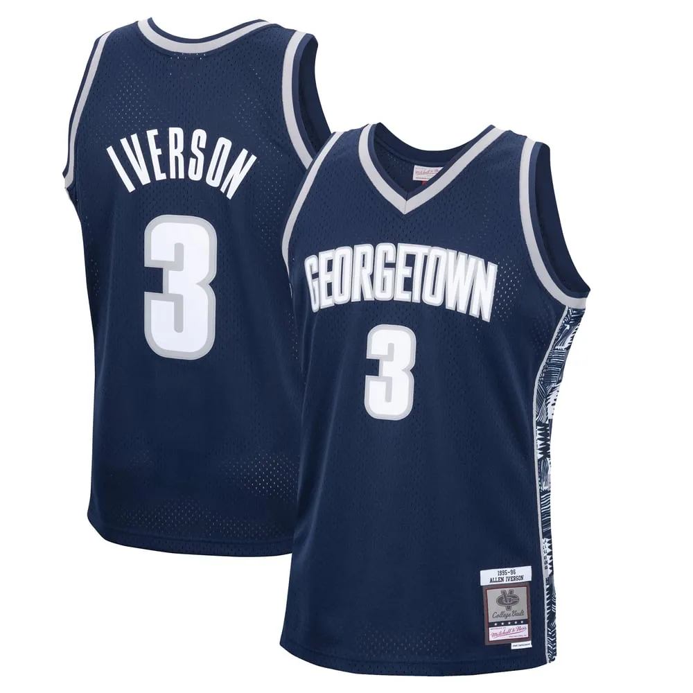Allen Iverson Georgetown Hoyas Mitchell & Ness 1995/96 Swingman Replica Jersey - Navy
