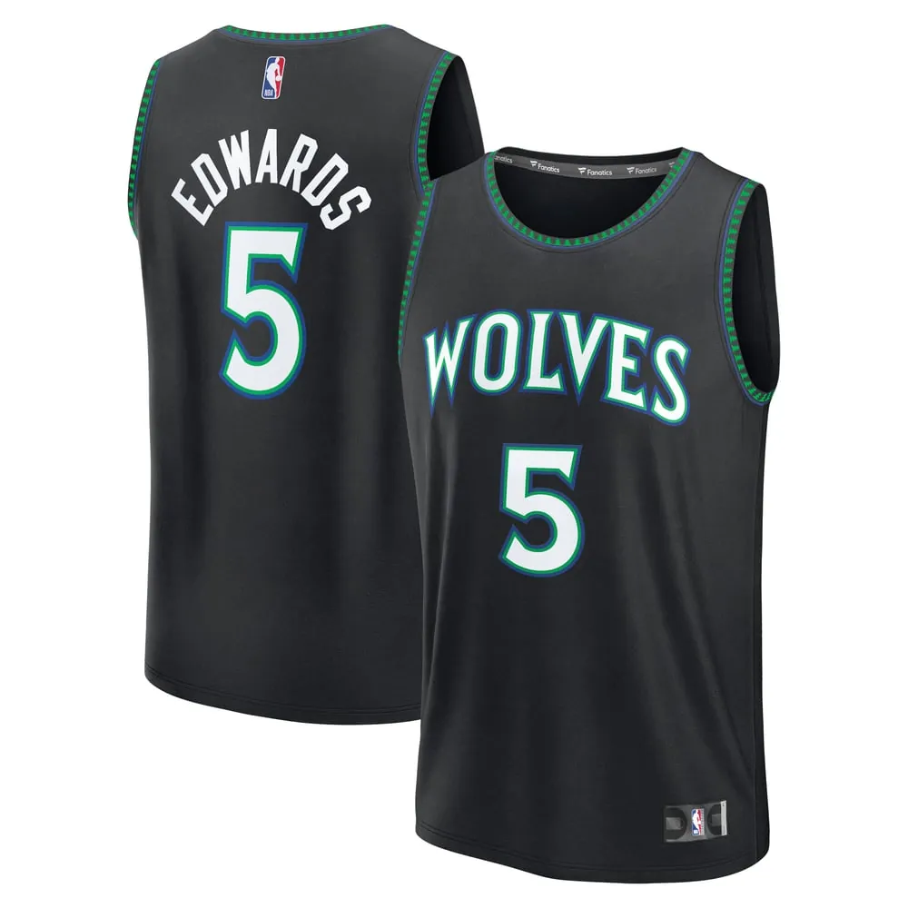 Anthony Edwards Minnesota Timberwolves Fanatics Fast Break Jersey - Statement Edition - Black