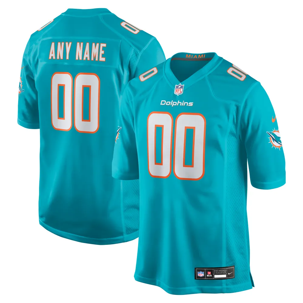 Miami Dolphins Nike Custom Game Jersey - Aqua