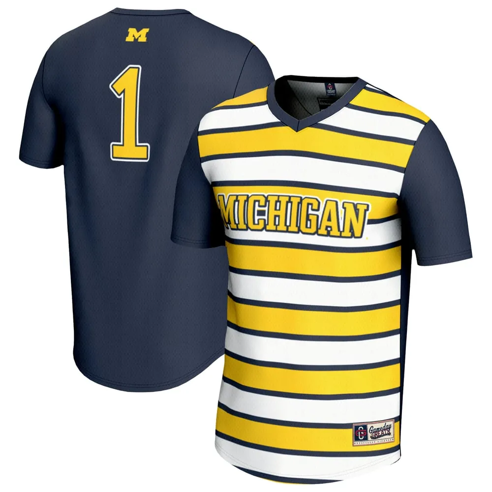 #1 Michigan Wolverines GameDay Greats Unisex Lightweight Soccer Fashion Jersey - Navy