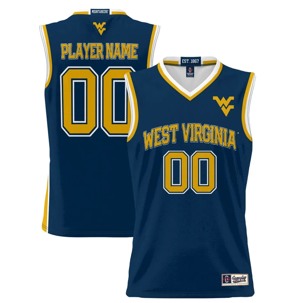 West Virginia Mountaineers GameDay Greats Unisex  Lightweight NIL Pick-A-Player Women's Basketball Jersey - Navy