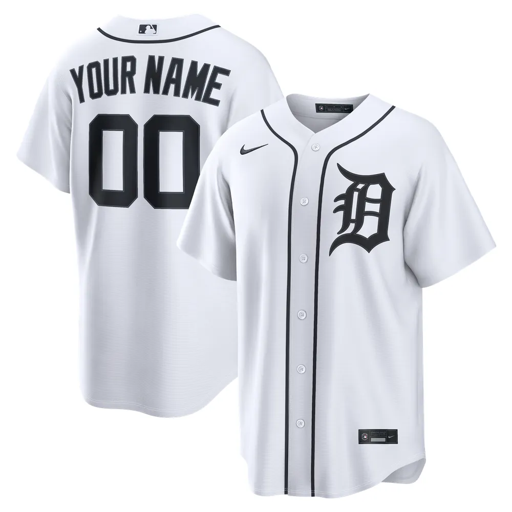 Detroit Tigers Nike Home Replica Custom Jersey - White