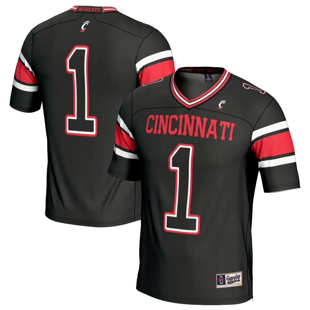 #1 Cincinnati Bearcats GameDay Greats Unisex Lightweight Football Fashion Jersey - Black