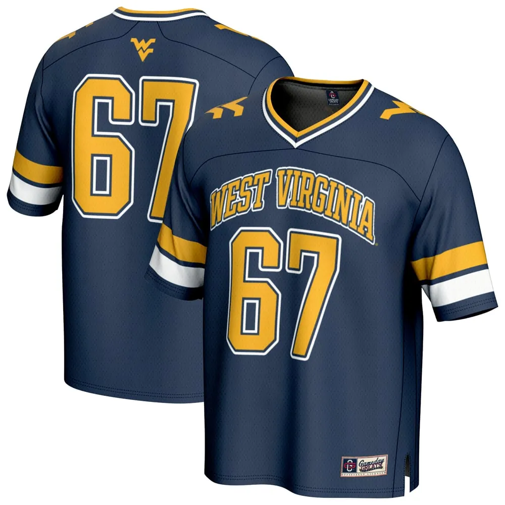 #67 West Virginia Mountaineers GameDay Greats Lightweight Collegiate Football Fashion Jersey - Navy