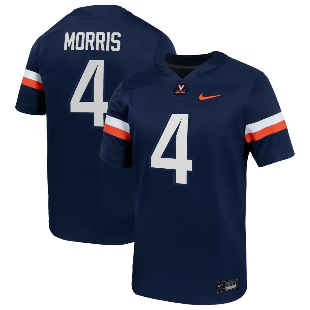 Chandler Morris Virginia Cavaliers Nike Home Men's NIL Football Game Jersey - Navy