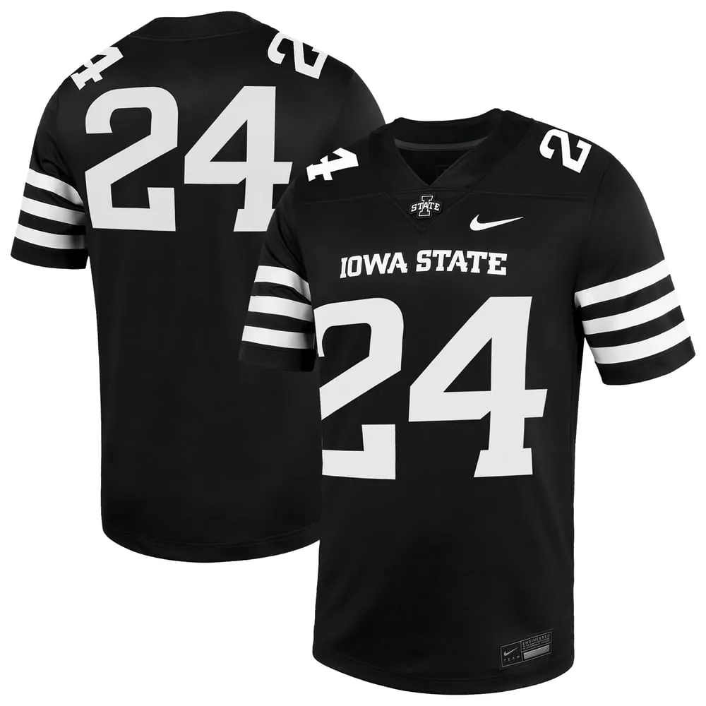 #24 Iowa State Cyclones Nike  Alternate Game Jersey - Black