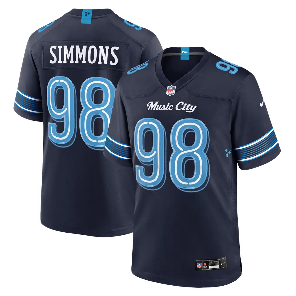 Jeffery Simmons Tennessee Titans Nike 2026 Rivalries Collection Game Jersey - Navy