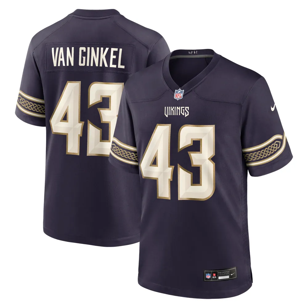 Andrew Van Ginkel Minnesota Vikings Nike 2026 Rivalries Collection Game Jersey - Purple