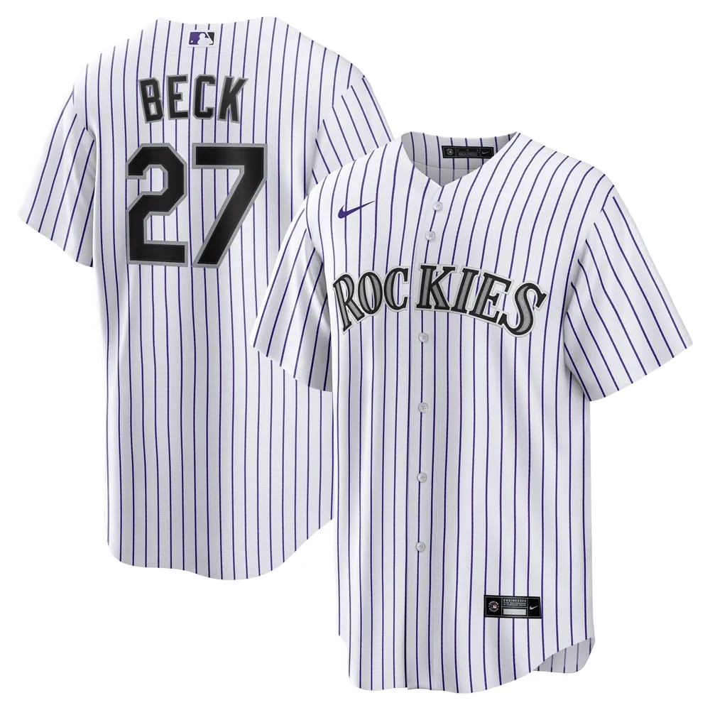 Jordan Beck Colorado Rockies Nike Home Replica Jersey - White