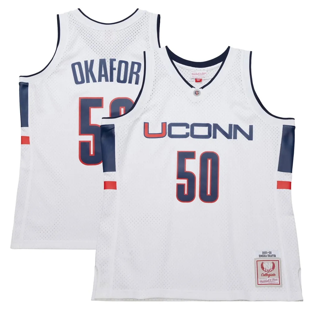 Emeka Okafor UConn Huskies Mitchell & Ness 2001/02 Swingman Replica Jersey - White
