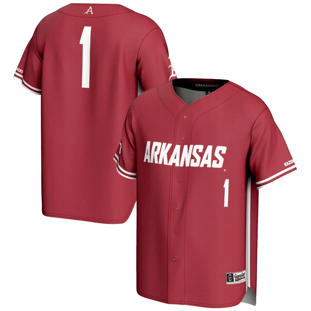 #1 Arkansas Razorbacks GameDay Greats Lightweight Baseball Jersey - Cardinal