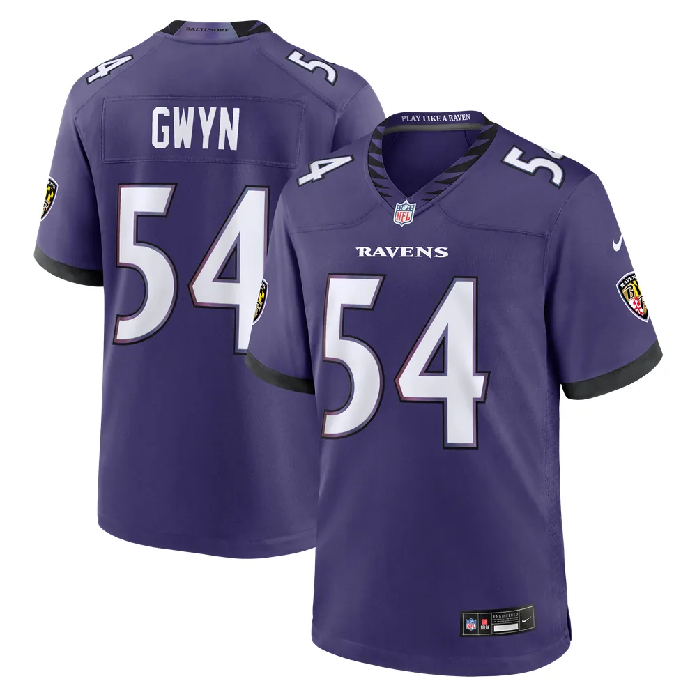 Jovaughn Gwyn Baltimore Ravens Nike Team Game Jersey - Purple