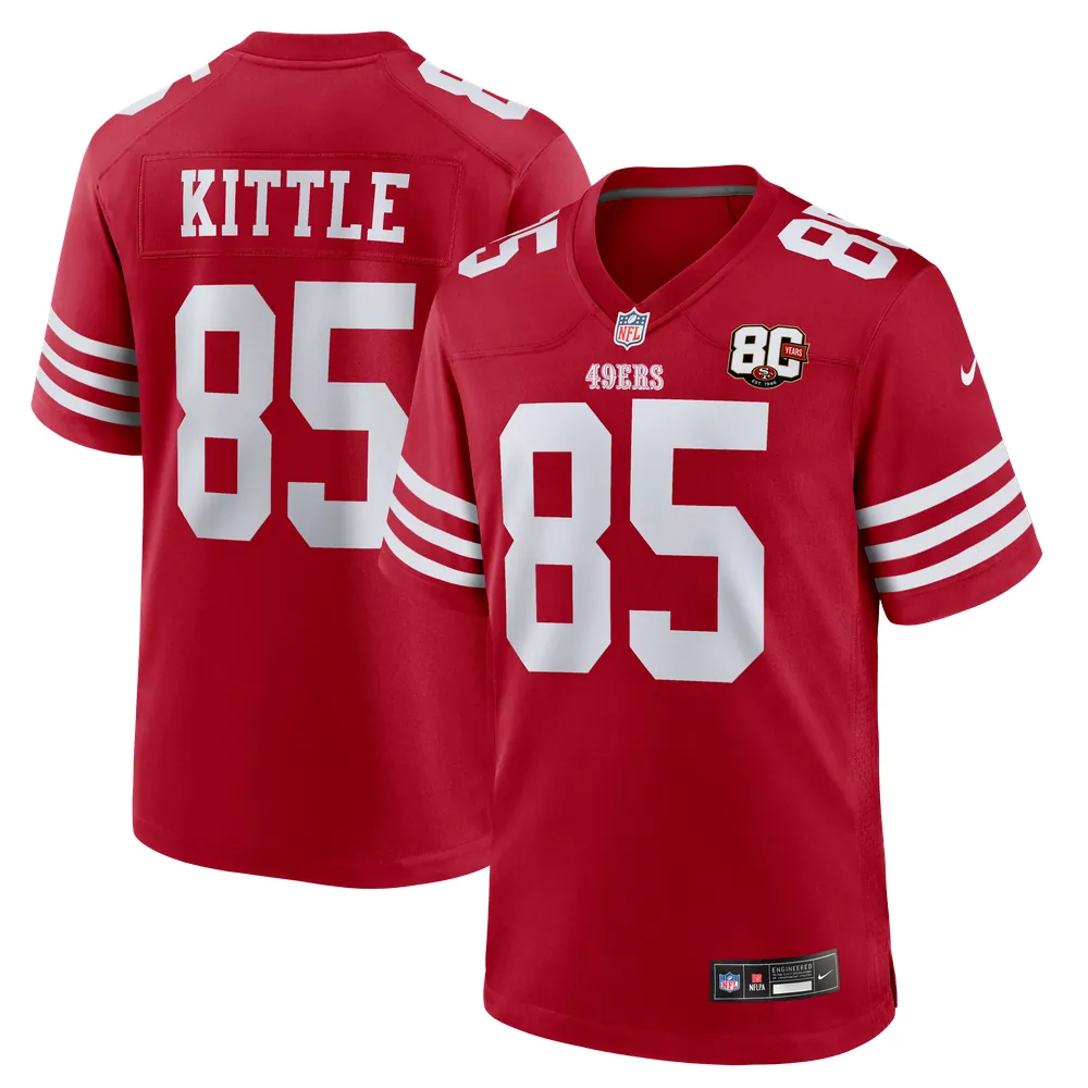 George Kittle San Francisco 49ers Nike 80th Anniversary Game Jersey - Scarlet