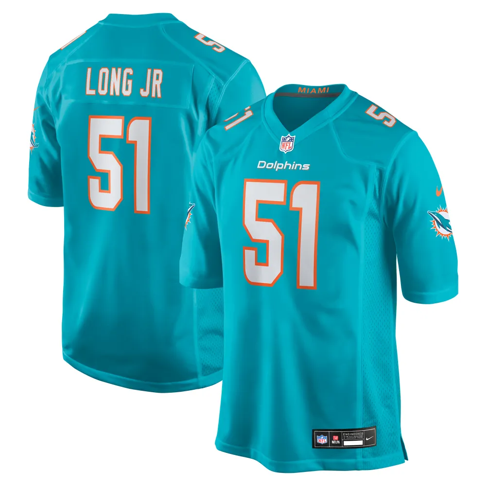 David Long Jr. Miami Dolphins Nike Game Jersey - Aqua